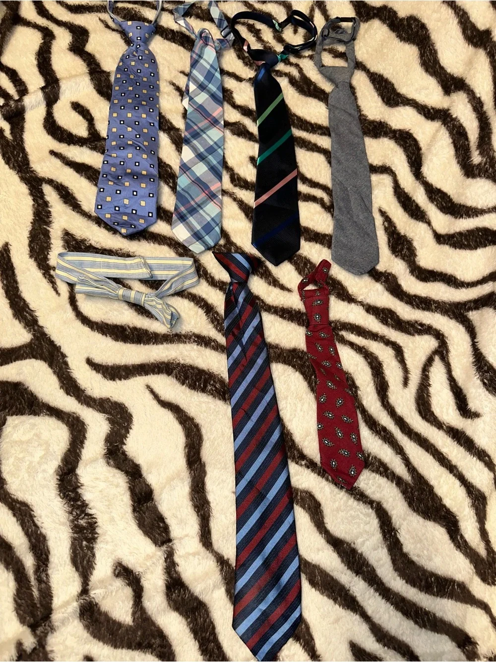 Little Boys Assorted Blue and Red Neck Ties